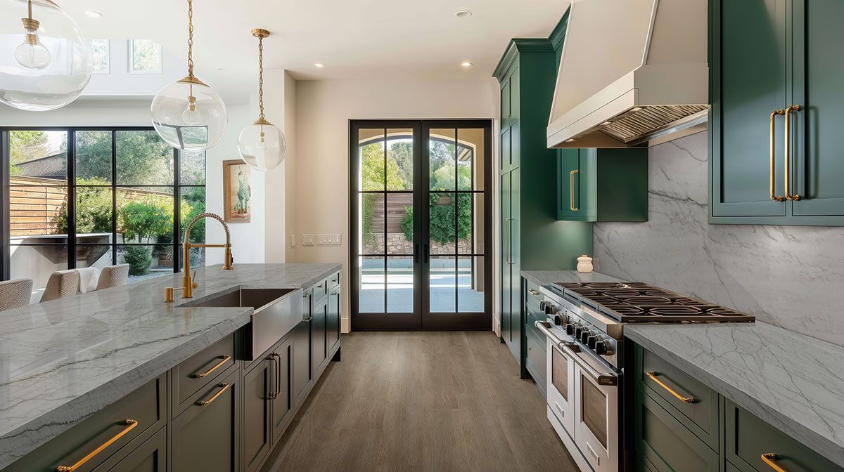 Gray Canyon Quartzite countertop installed — view 2