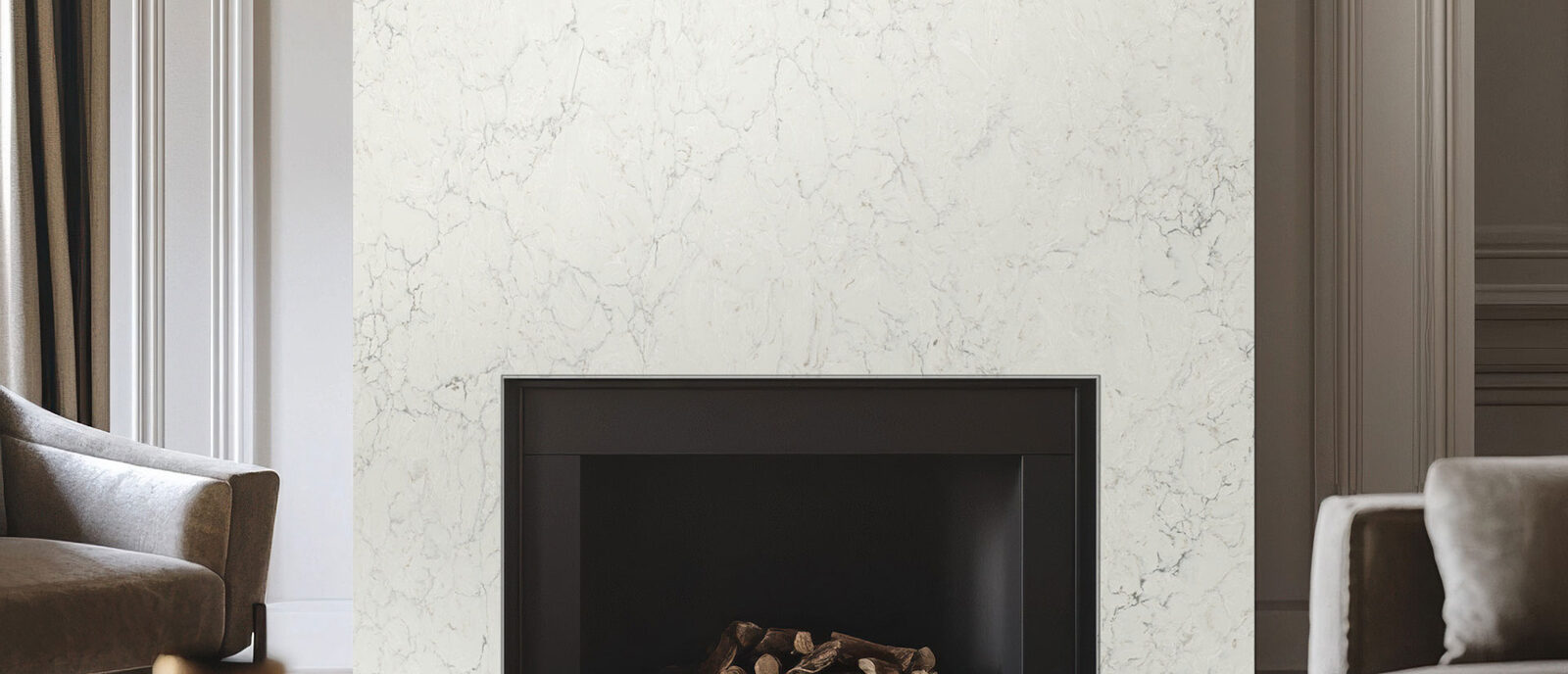 Calacatta Aidana ™ countertop in a living room