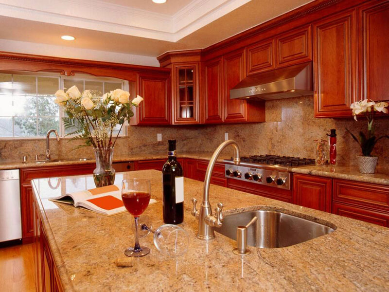 Solarius Granite countertop installed — view 2