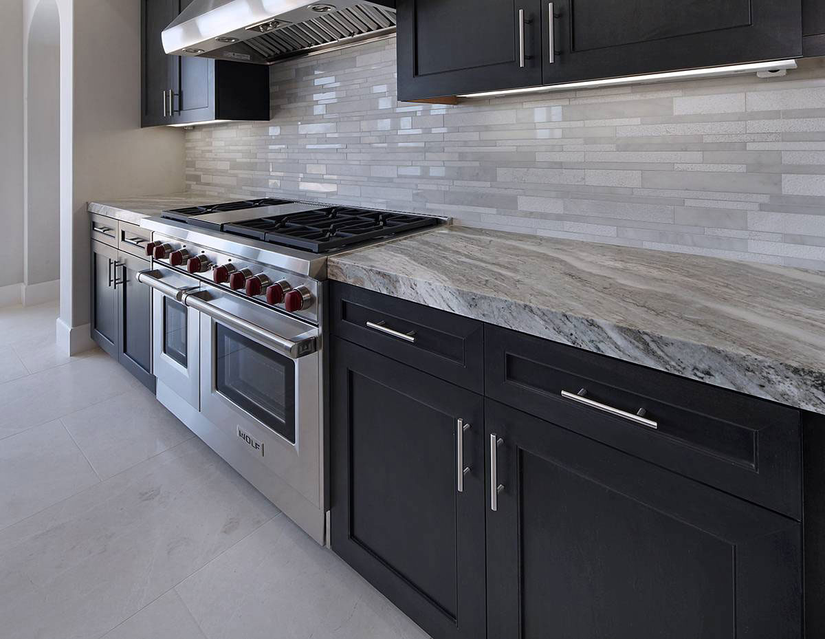Fantasy Brown Marble countertop installed — view 5