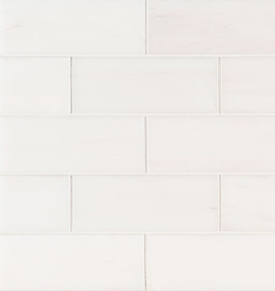 Bianco Dolomite Polished Subway Tile 3x6 tile, full view