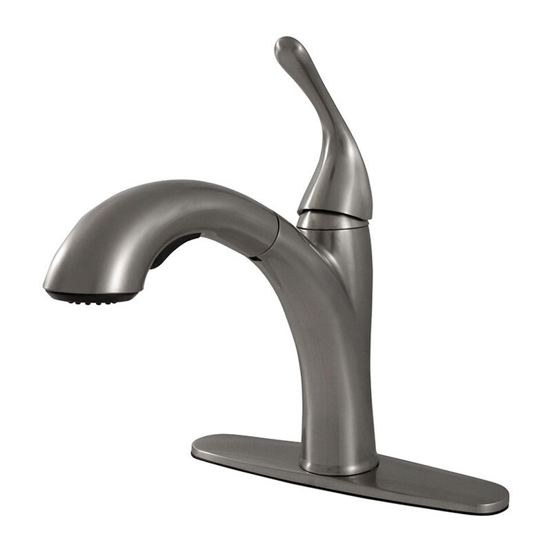 1-Handle Pull-Out Sprayer Kitchen Faucet - 804 Brushed Nickel detail view