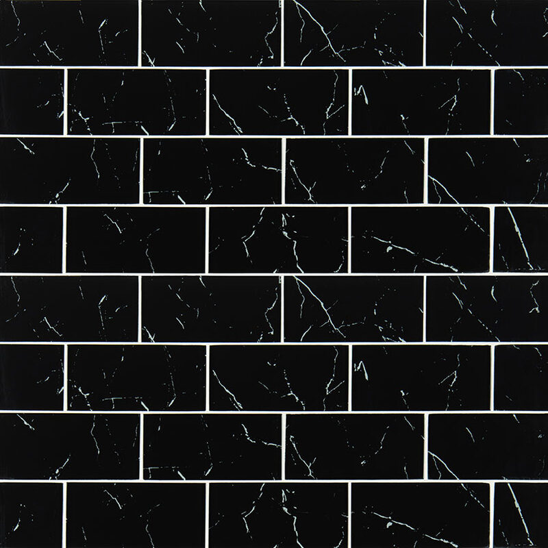 Nero Marquina Glass 3x6x8mm surface detail