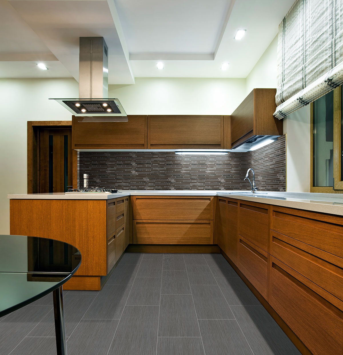 Graphite backsplash installed — view 7