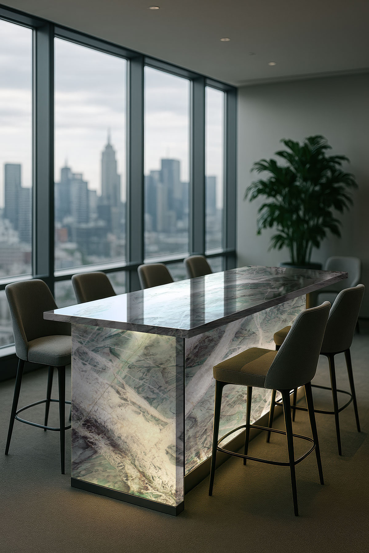 Patagonia Green Quartzite countertop installed — view 2