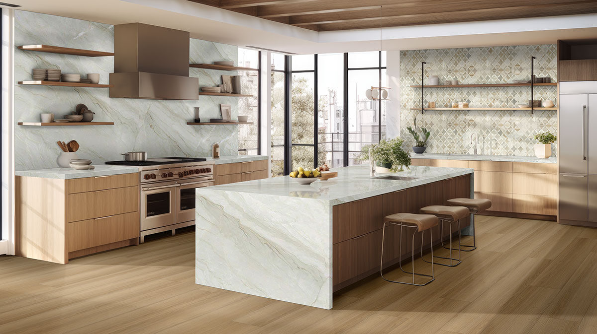 MILANO QUARTZITE countertop in a kitchen