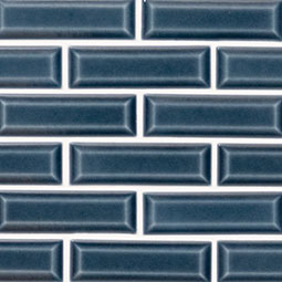 Bay Blue Beveled Tile 2x6 color swatch