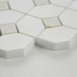 Bianco Dolomite Crema Dotty Polished Marble Mosaic Tile swatch