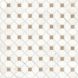 Bianco Dolomite Crema Dotty Polished Marble Mosaic Tile color swatch