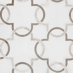 Bianco Quatrefoil Polished 10mm Tile color swatch