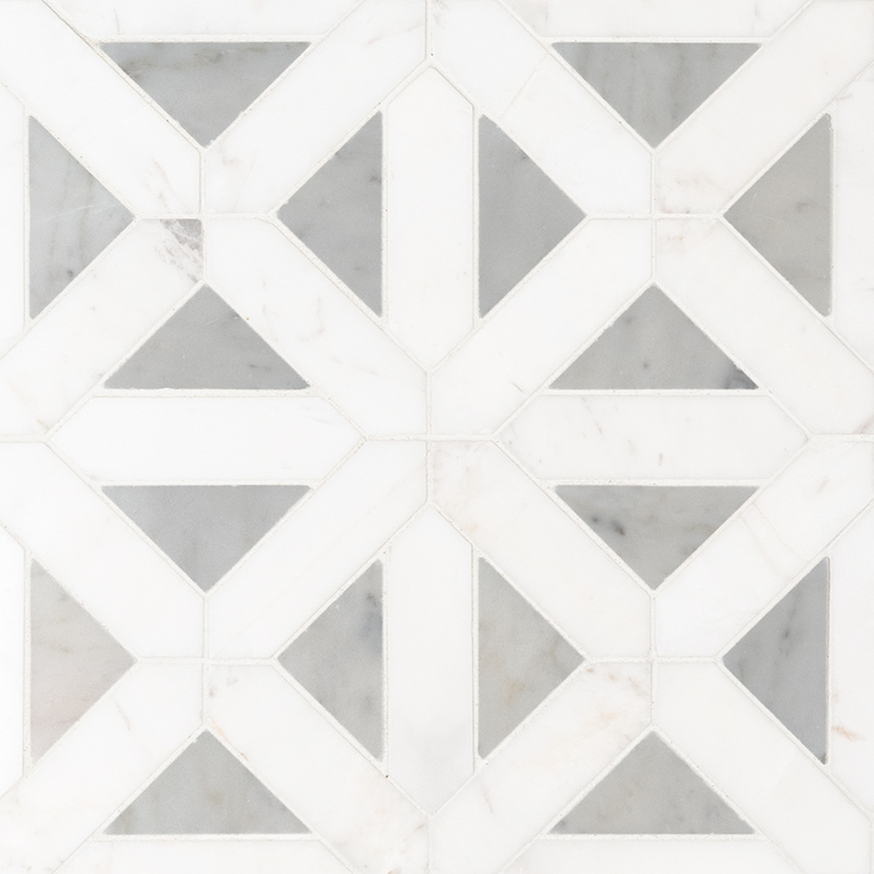 Bianco Dolomite Geometrica Polished Tile tile, full view