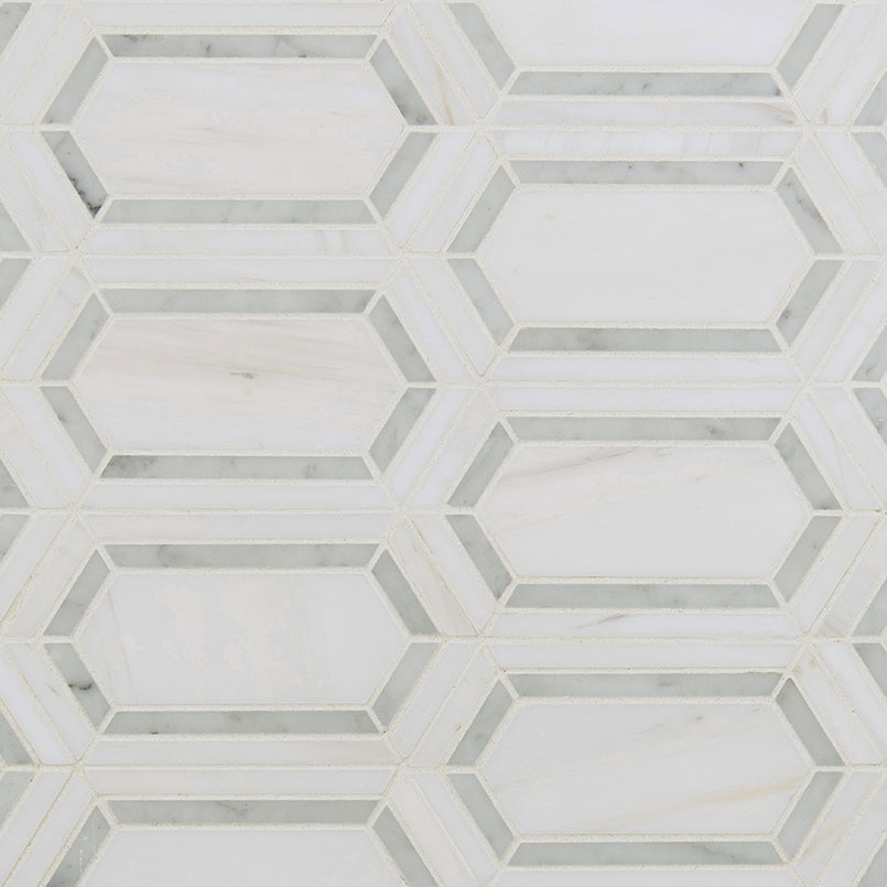 Pavilion Picket Polished Marble Tile tile, full view