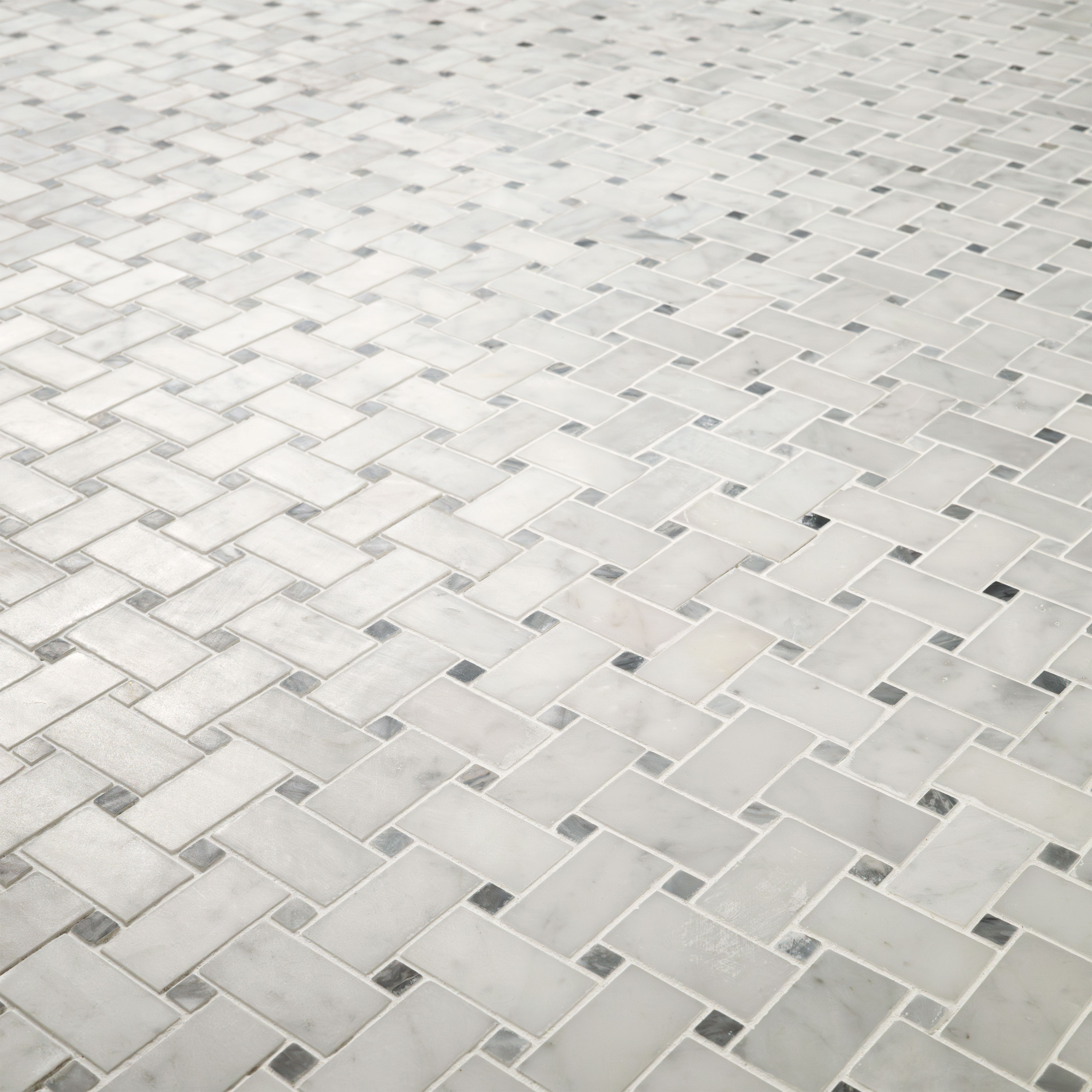 Carrara White Basketweave Pattern Honed Tile surface detail — view 3
