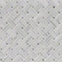 Carrara White Basketweave Pattern Polished Tile color swatch