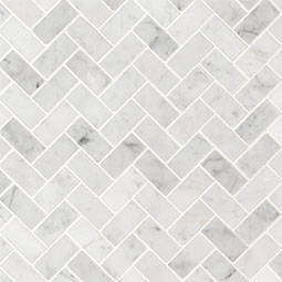 Carrara White 1x2 Herringbone Honed Tile color swatch