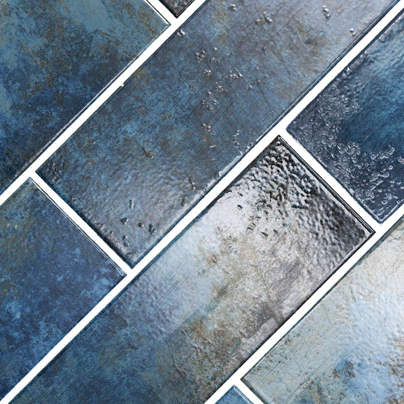 Marza Cobalt Mosaic Tile surface detail