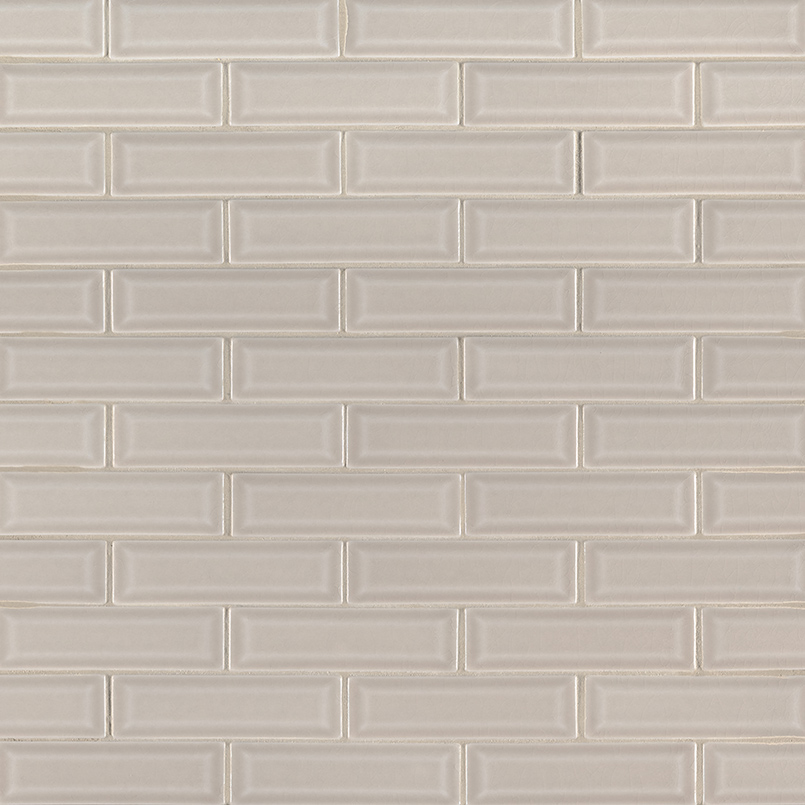 Portico Pearl 2x6 Beveled Mosaic Tile surface detail