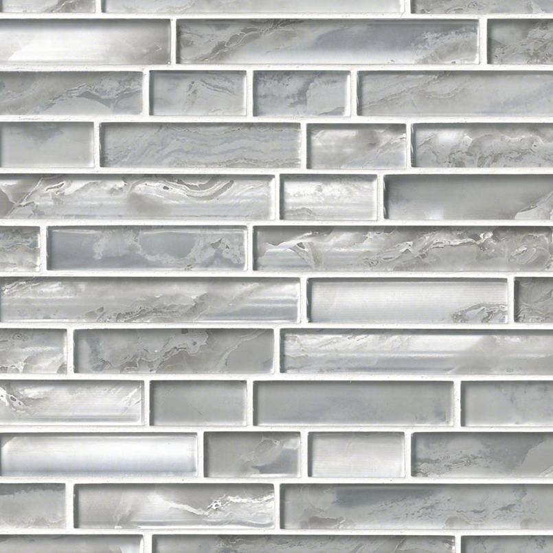 Crystallized Glass Blend 8mm Silver Canvas tile, full view