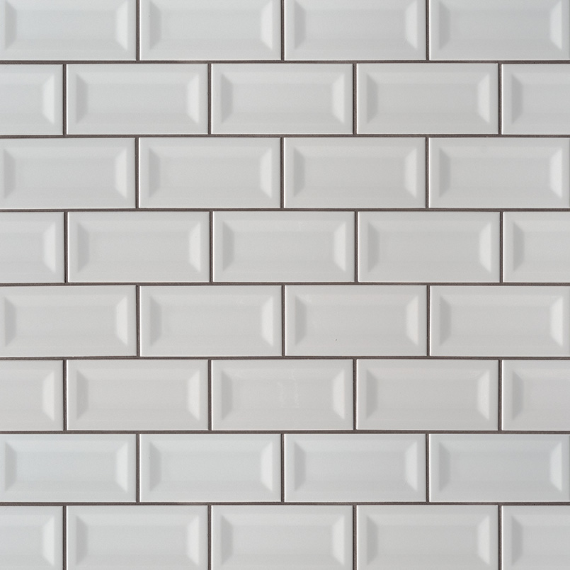 Gray Glossy Inverted Beveled Tile surface detail