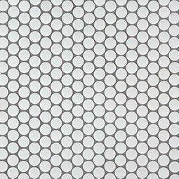 Penny Round Bianco 6mm Matte color swatch