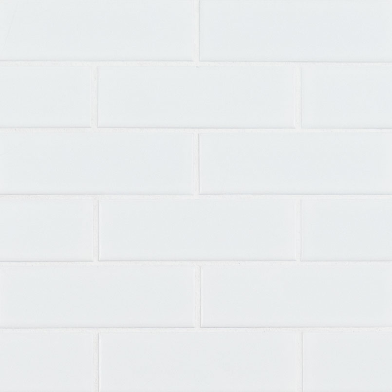 Retro Brick Bianco 6mm Matte Tile tile, full view