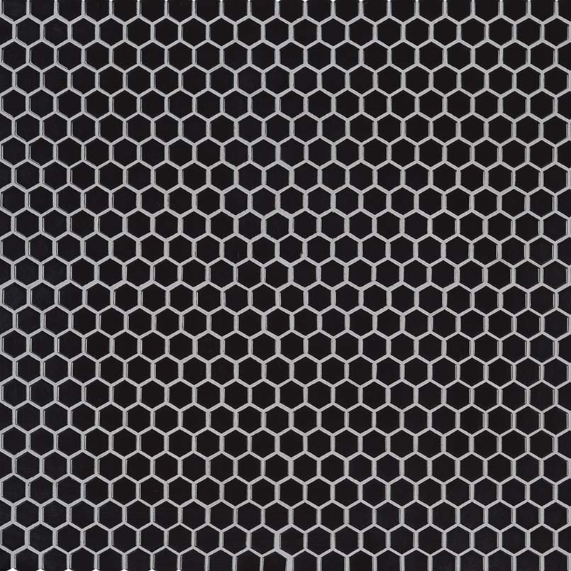 Retro Nero Hexagon Mosaic Tile surface detail