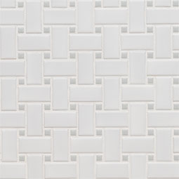 White and Gray Matte Basketweave 6mm color swatch