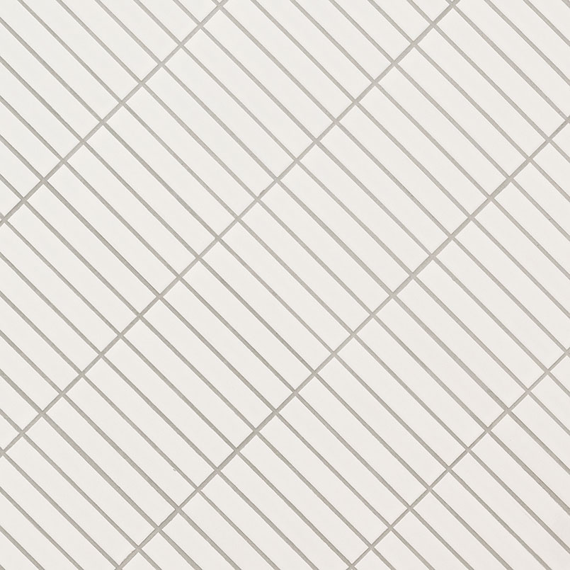 White Matte 1x6 Stack Pattern surface detail — view 2