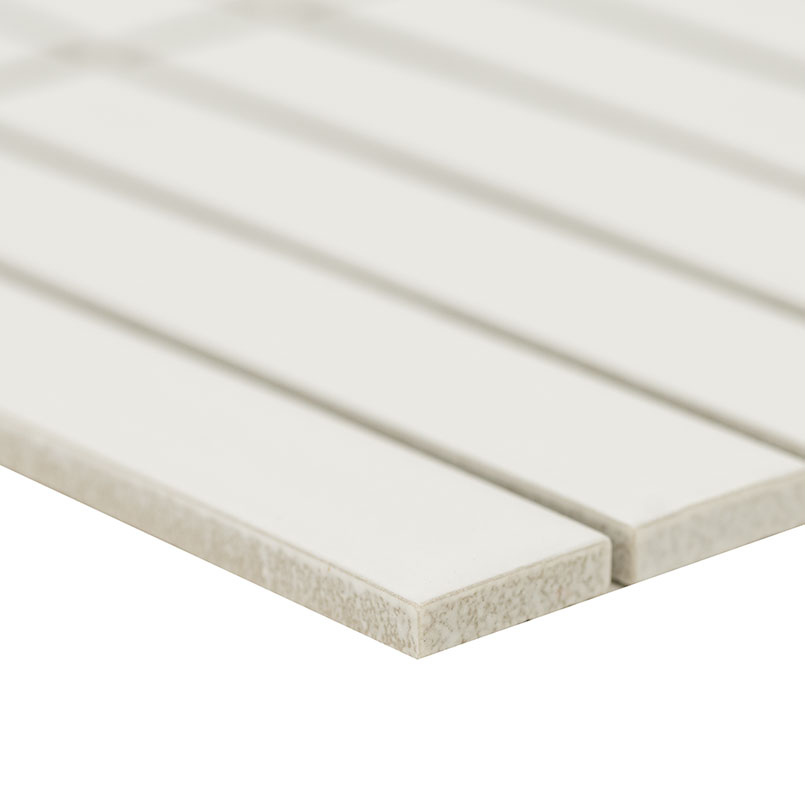 White Matte 1x6 Stack Pattern surface detail — view 3