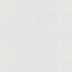 White Matte 2” Hexagon Mosaic Tile color swatch