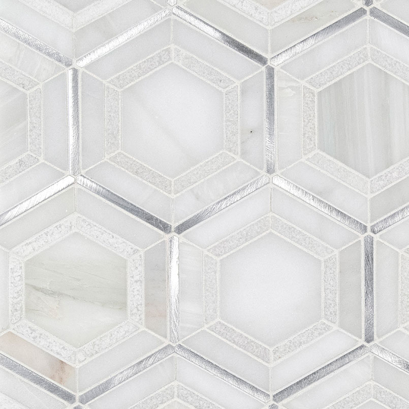 Medici Silver Pattern tile, full view