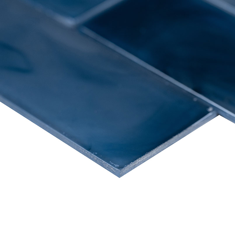 Blue Shimmer 2x6x6mm Subway surface detail — view 3