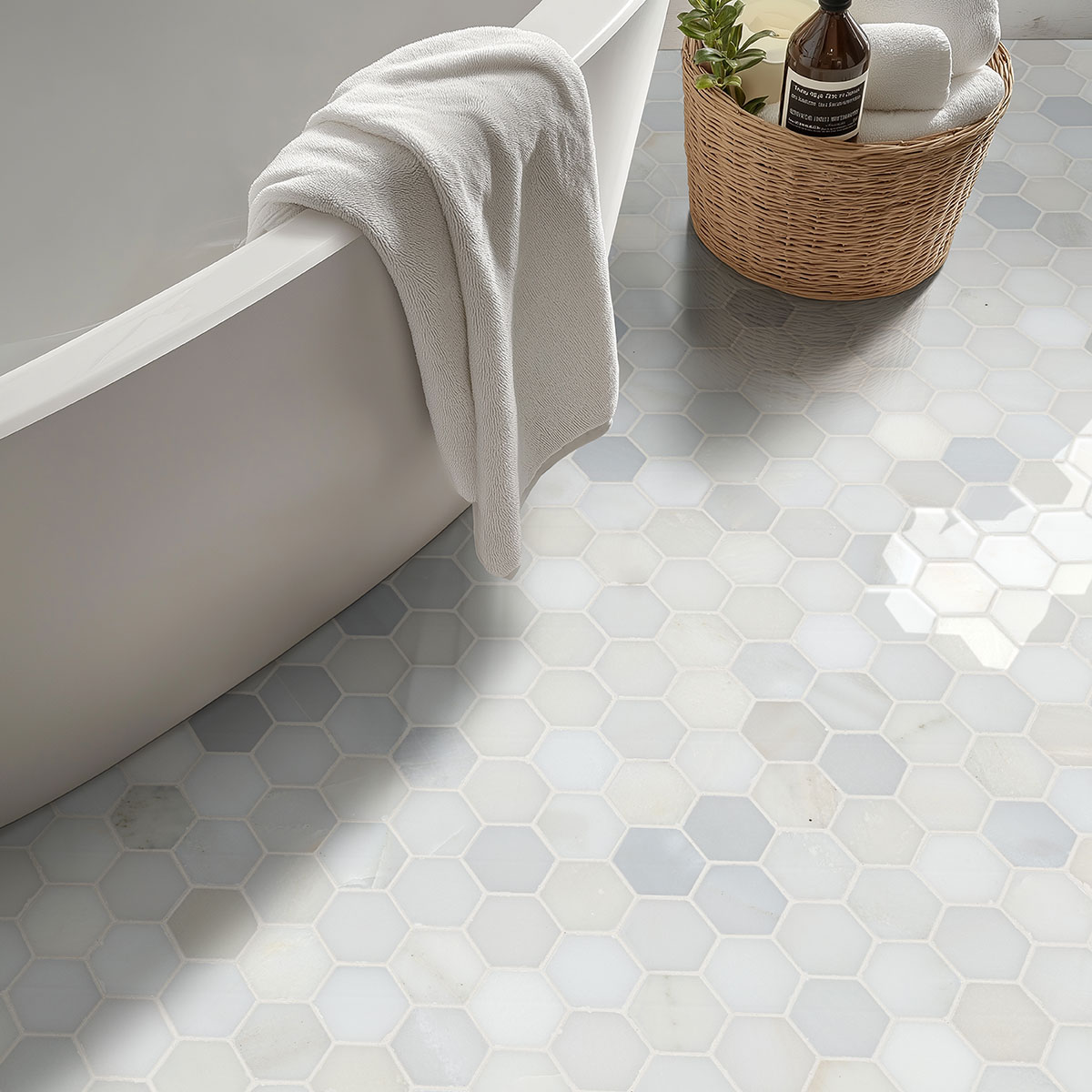Greecian White 2"Hexagon Polished swatch