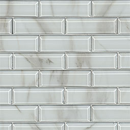 Ivory Amber Beveled Subway 8mm color swatch