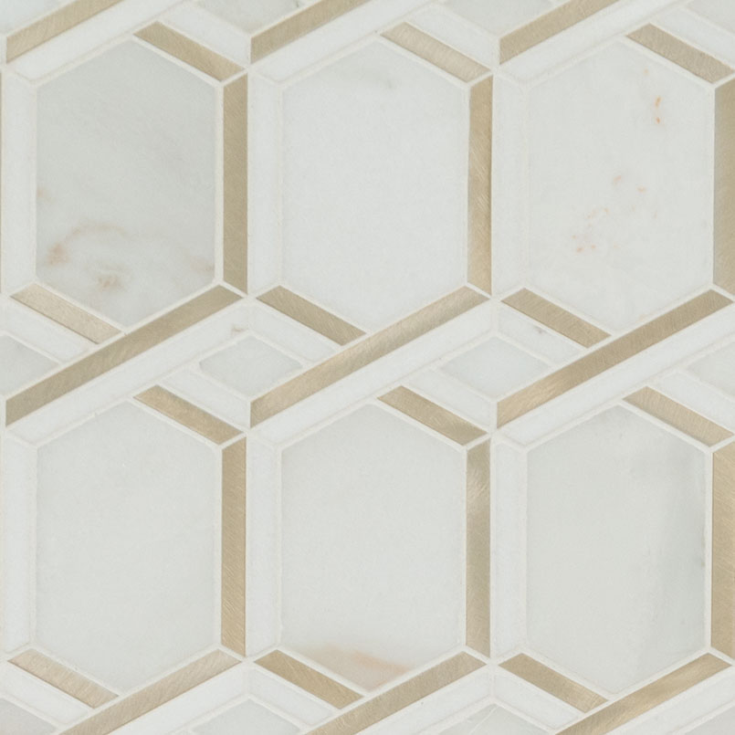 Luxor Royal Link Gold Pattern tile, full view