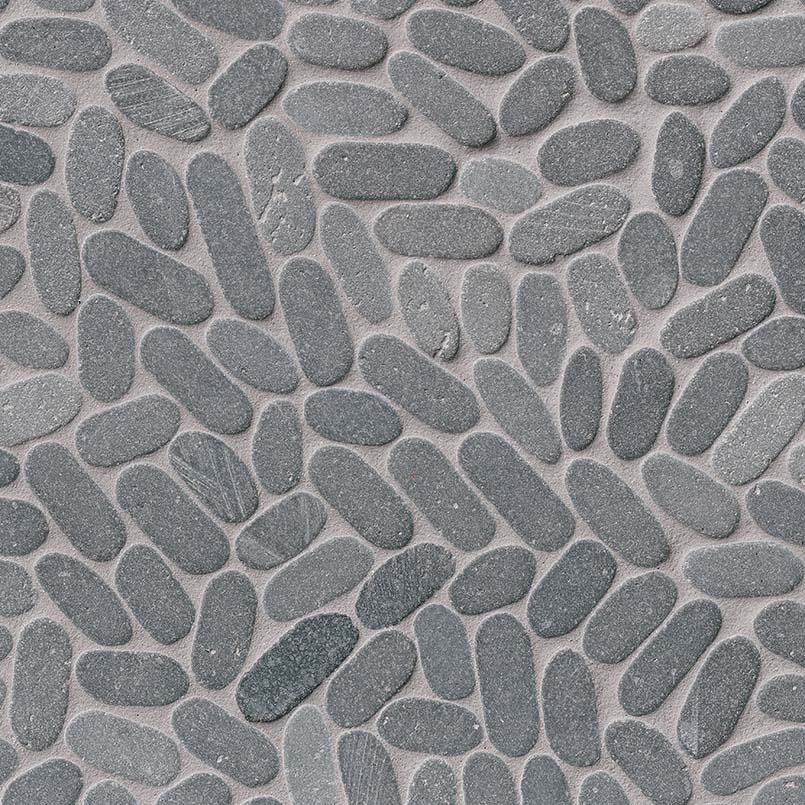 Sliced Pebble Coal Tumbled tile, full view