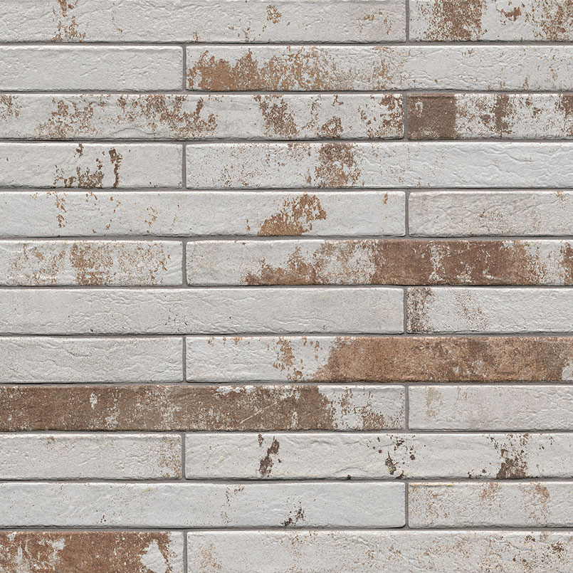 Brickstone Rustique White Brick 2x18 tile, full view