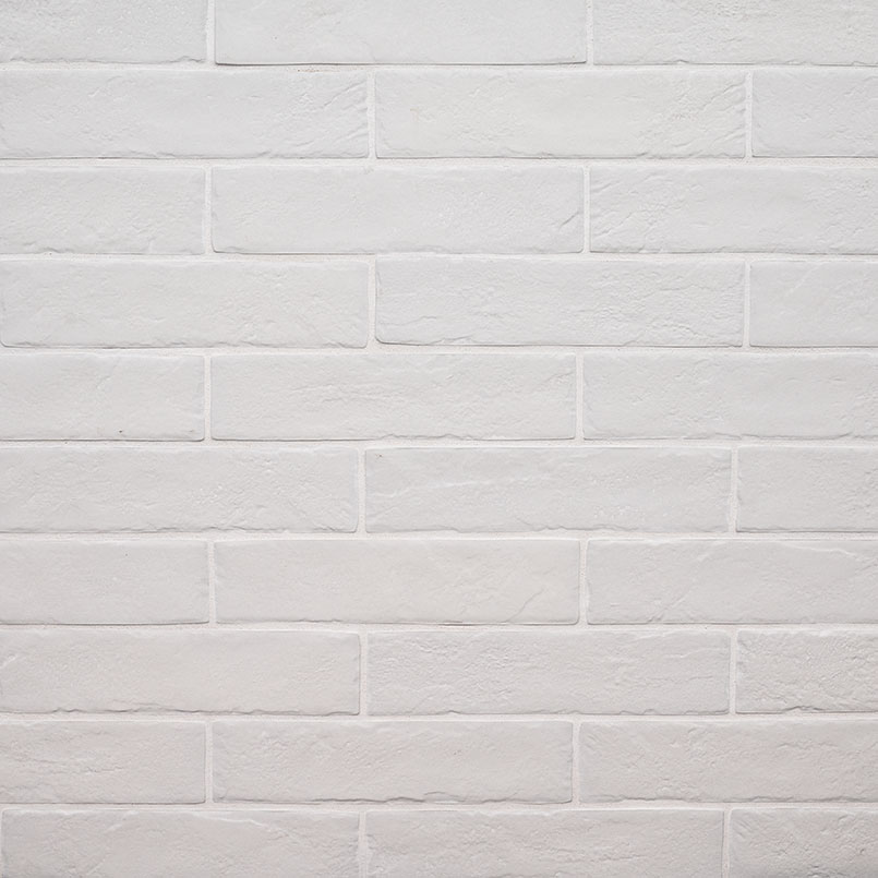 Brickstone White 2x10 tile, full view
