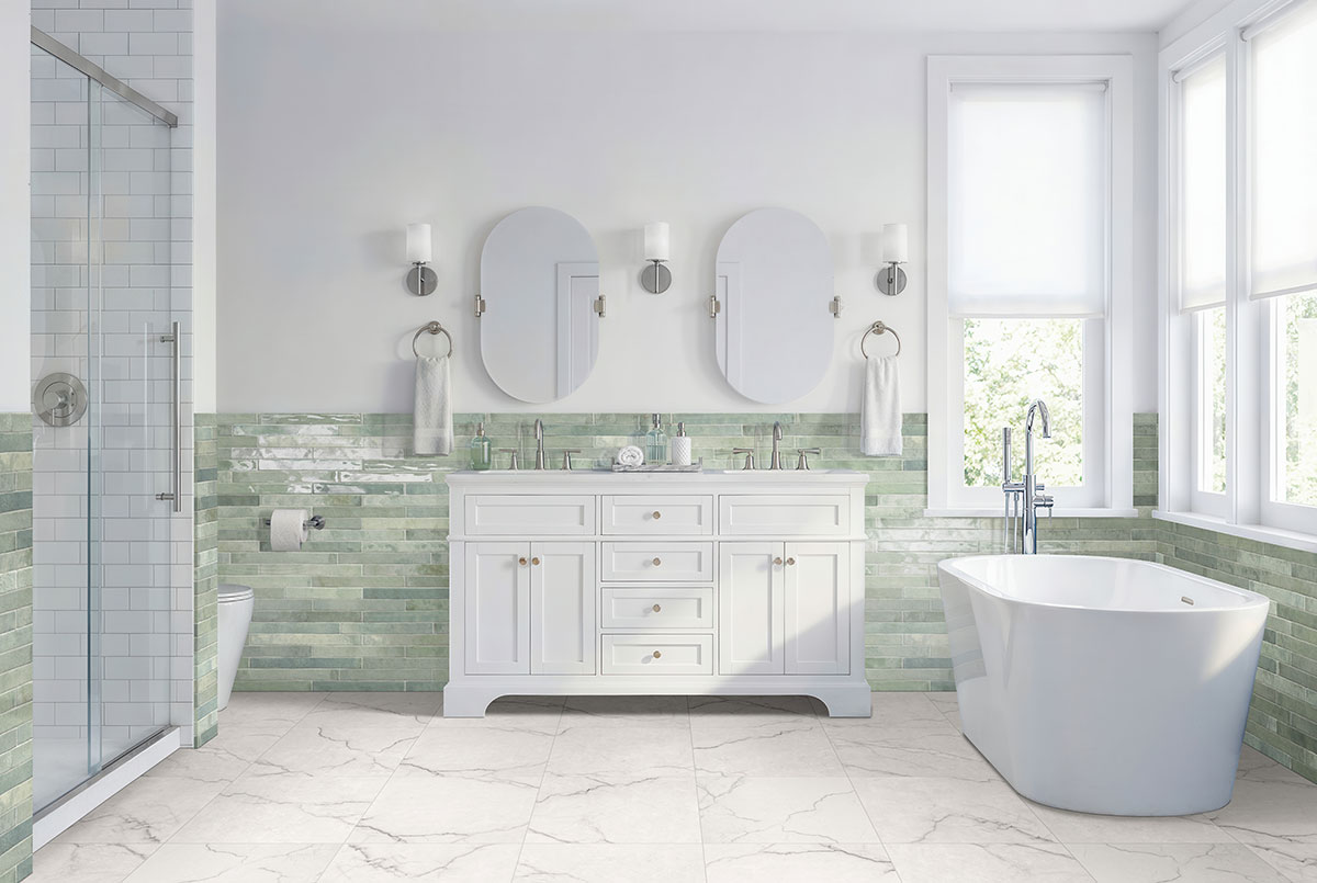 Grey backsplash in a bathroom — view 3