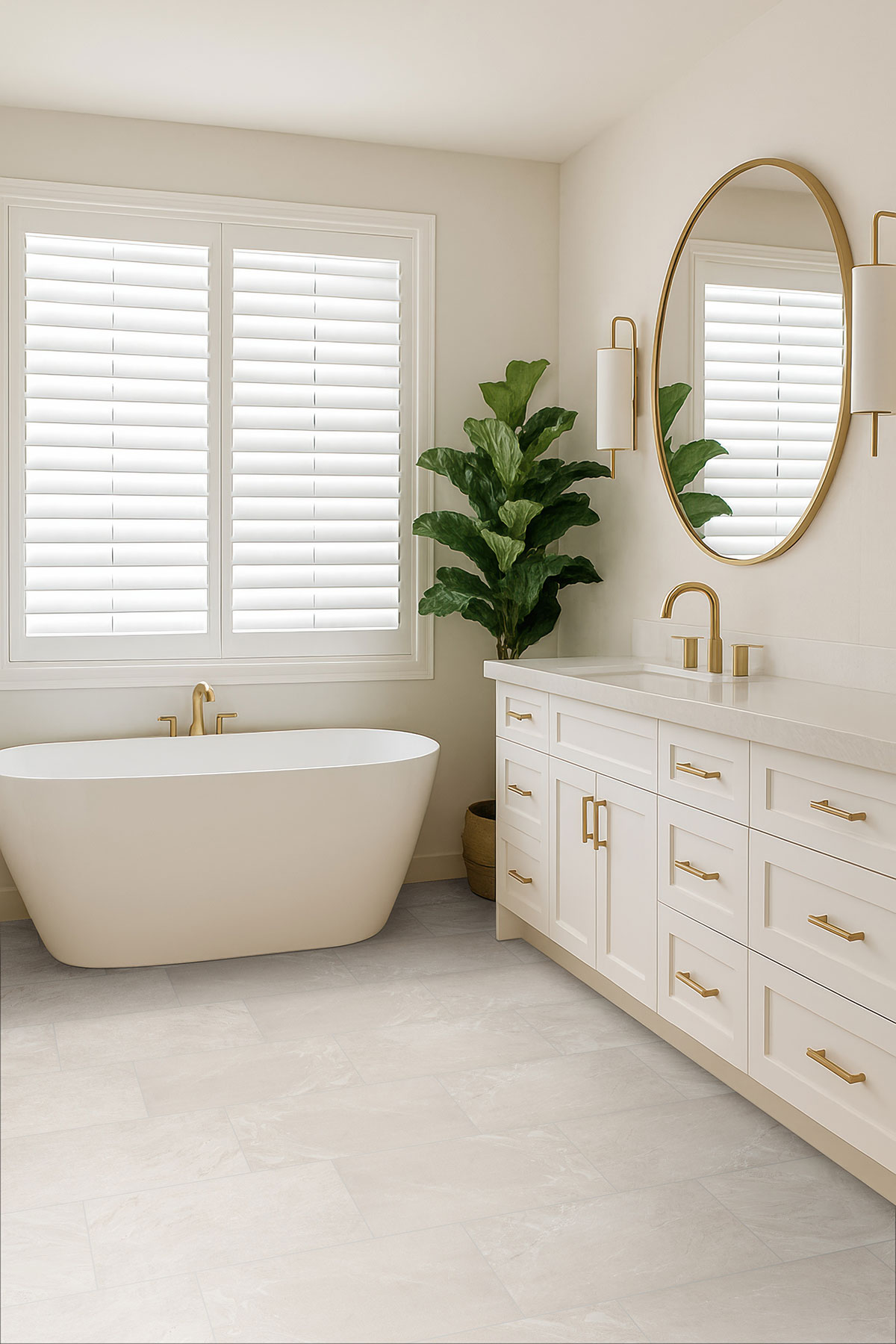 Alabaster backsplash in a bathroom — view 4