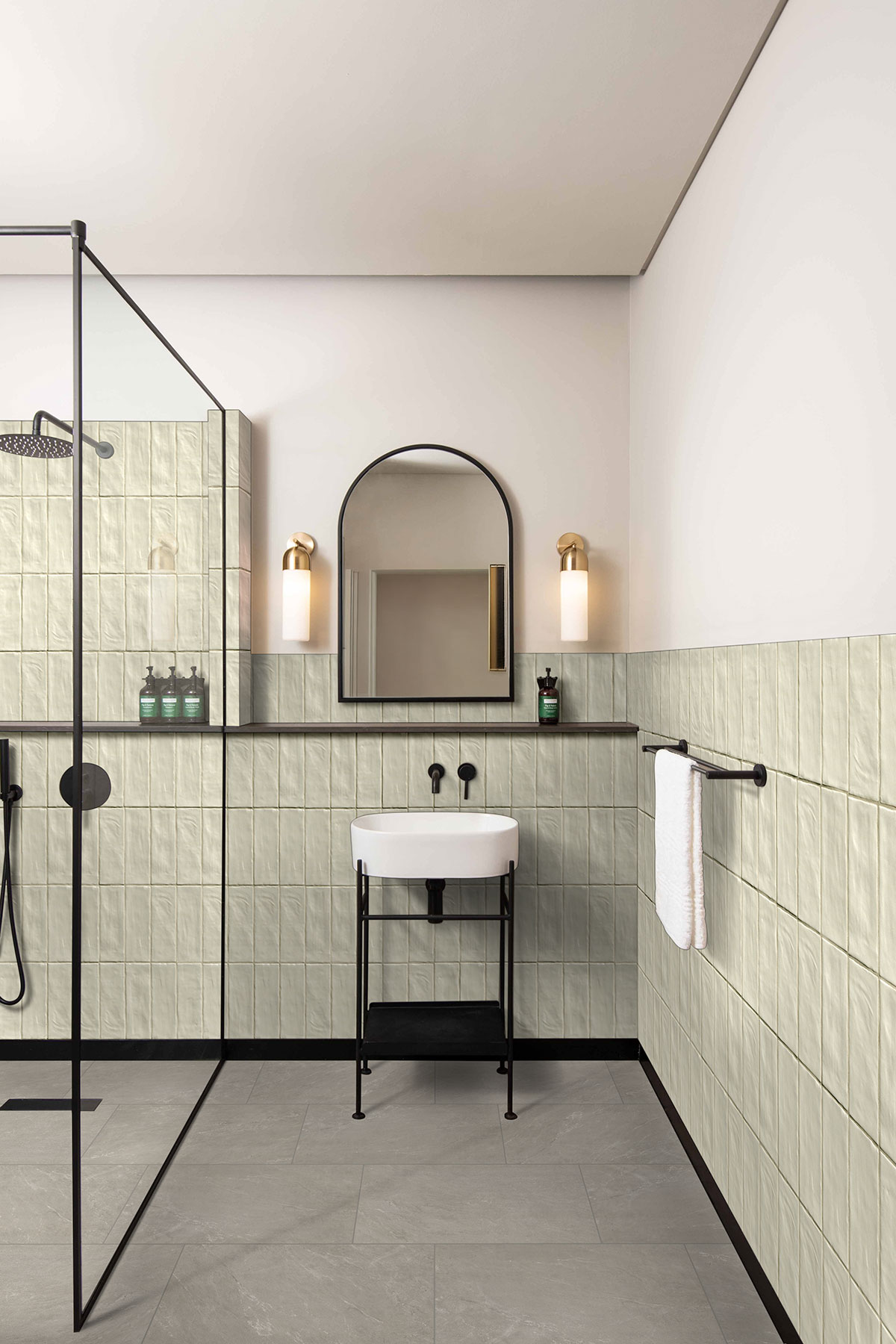 Ash backsplash in a bathroom — view 3