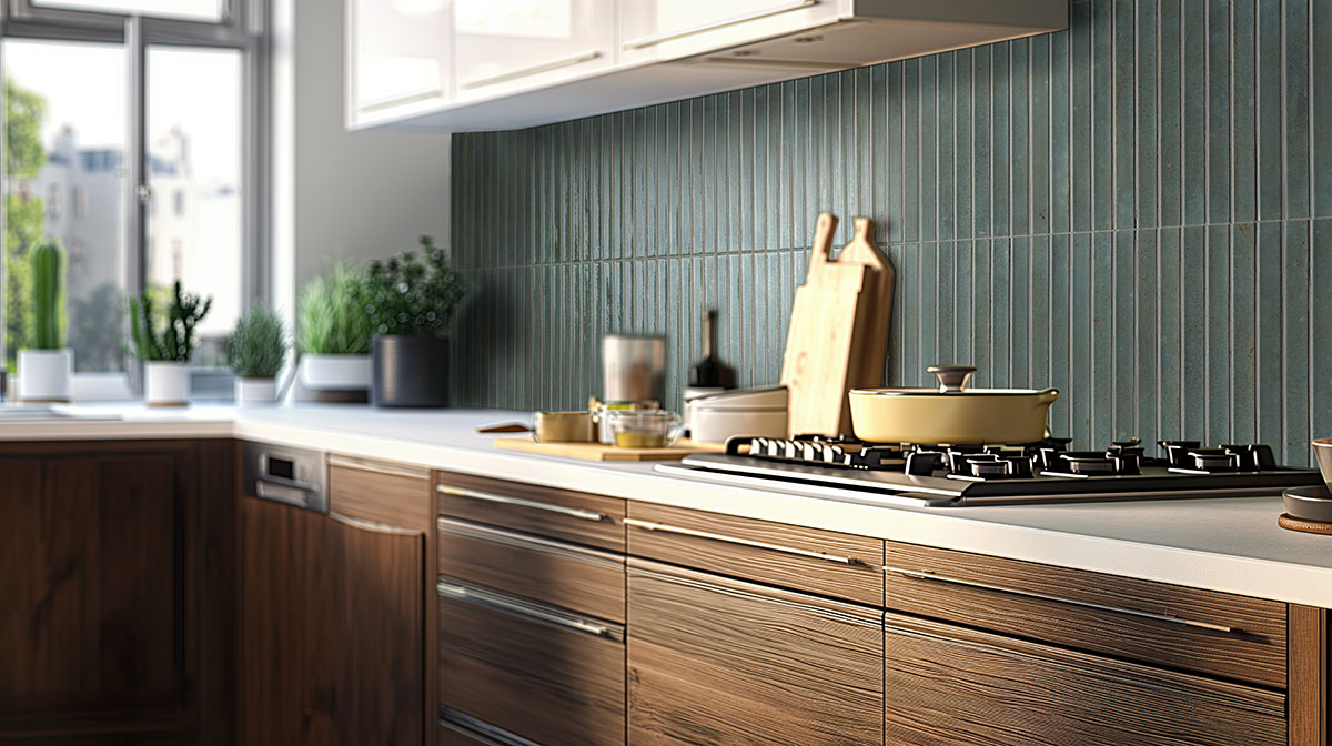 caraibi backsplash in a kitchen