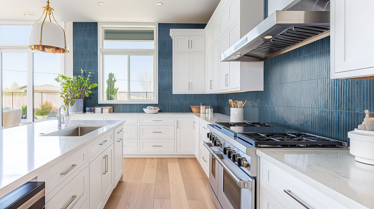 cobalto backsplash in a kitchen