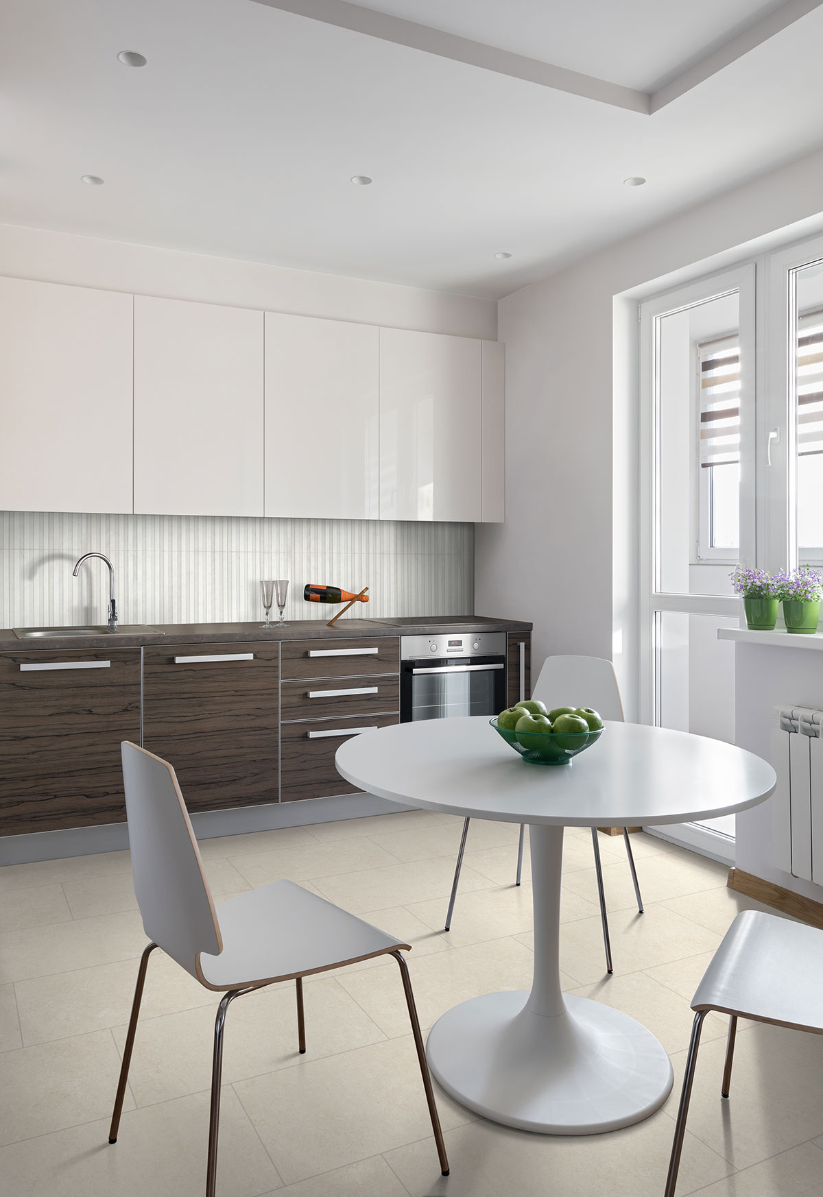 Marfil backsplash in a kitchen