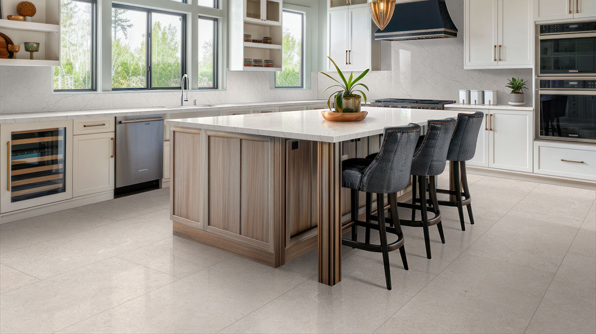 Perla backsplash in a kitchen