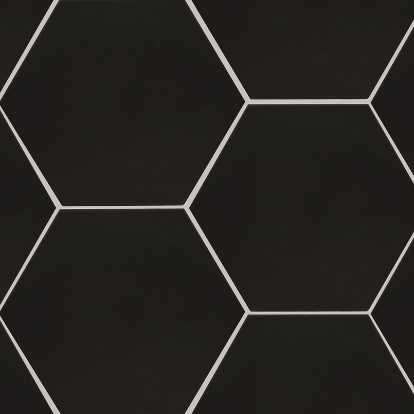 Graphite Hexagon Tile tile, full view