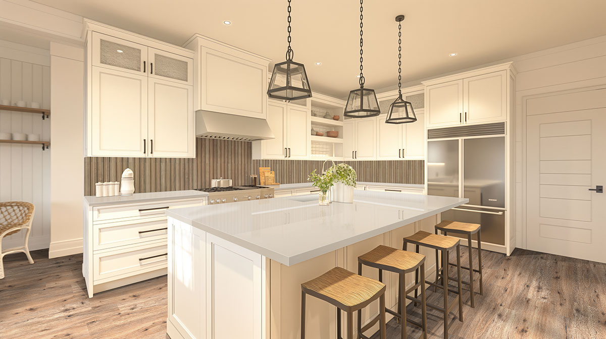 camel backsplash in a kitchen — view 2