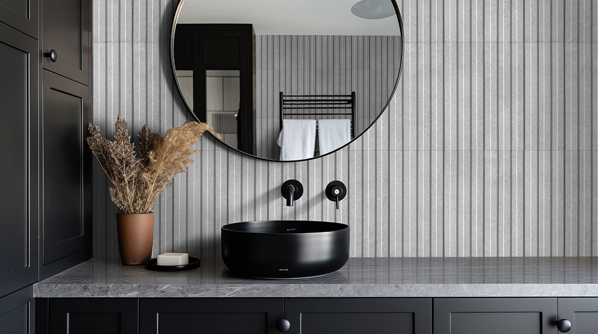 ceniza backsplash in a bathroom
