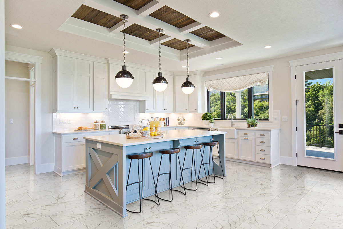 Calacatta Lucca backsplash installed — view 2