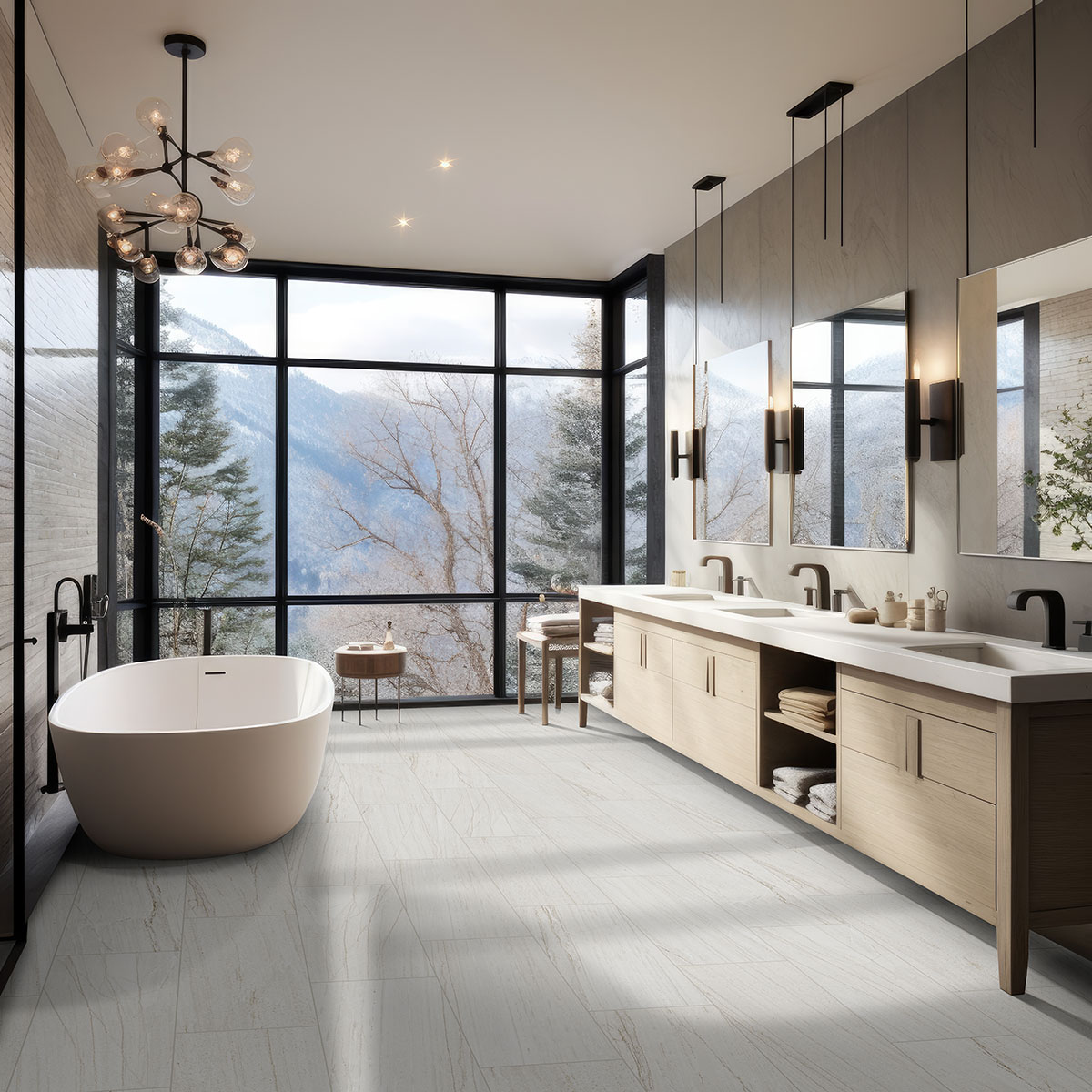 White backsplash in a bathroom — view 3